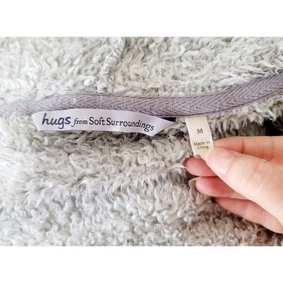 Hugs By Soft Surroundings Grey Hug Me Cardi Lounge Cardigan Sweater Oversize M - Picture 9 of 11